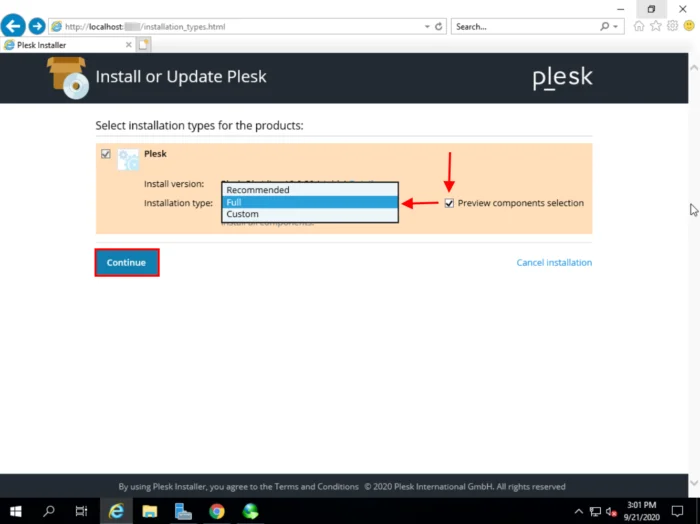 Plesk Installer Versions